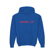 Tassel Up Repeat Red Letters Youth Heavy Blend Hoodie