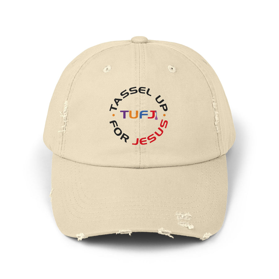 Tassel Up For Jesus Logo Unisex Distressed Cap