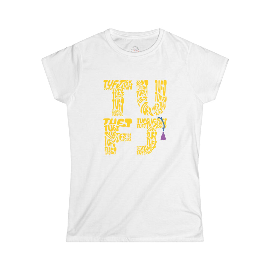 TUFJ Repeat Yellow Print Women's Cut Softstyle Tee