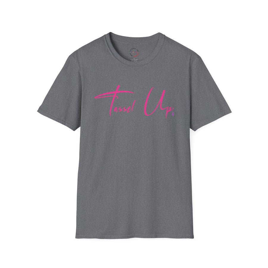 Tassel Up Pink Cursive Softstyle Unisex T-Shirt