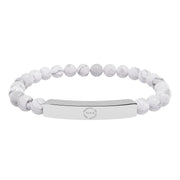 Tassel Up For Jesus Logo Natural Stone Stretch Bar Bracelet