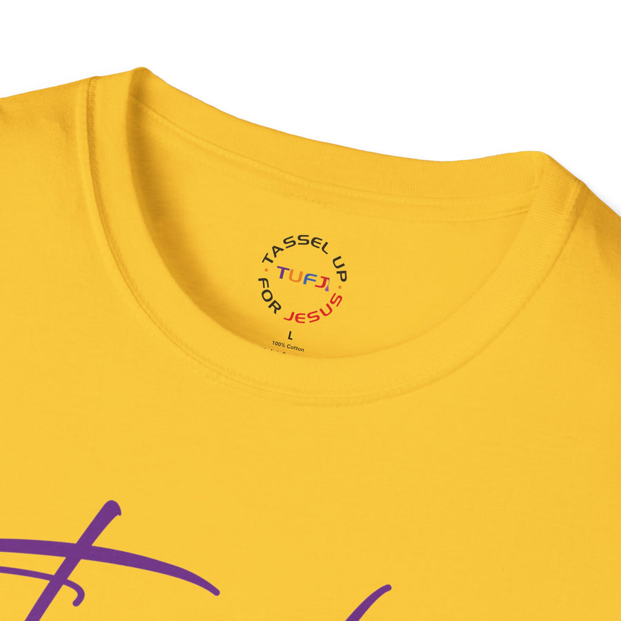 Tassel Up Purple Cursive Unisex Softstyle T-Shirt