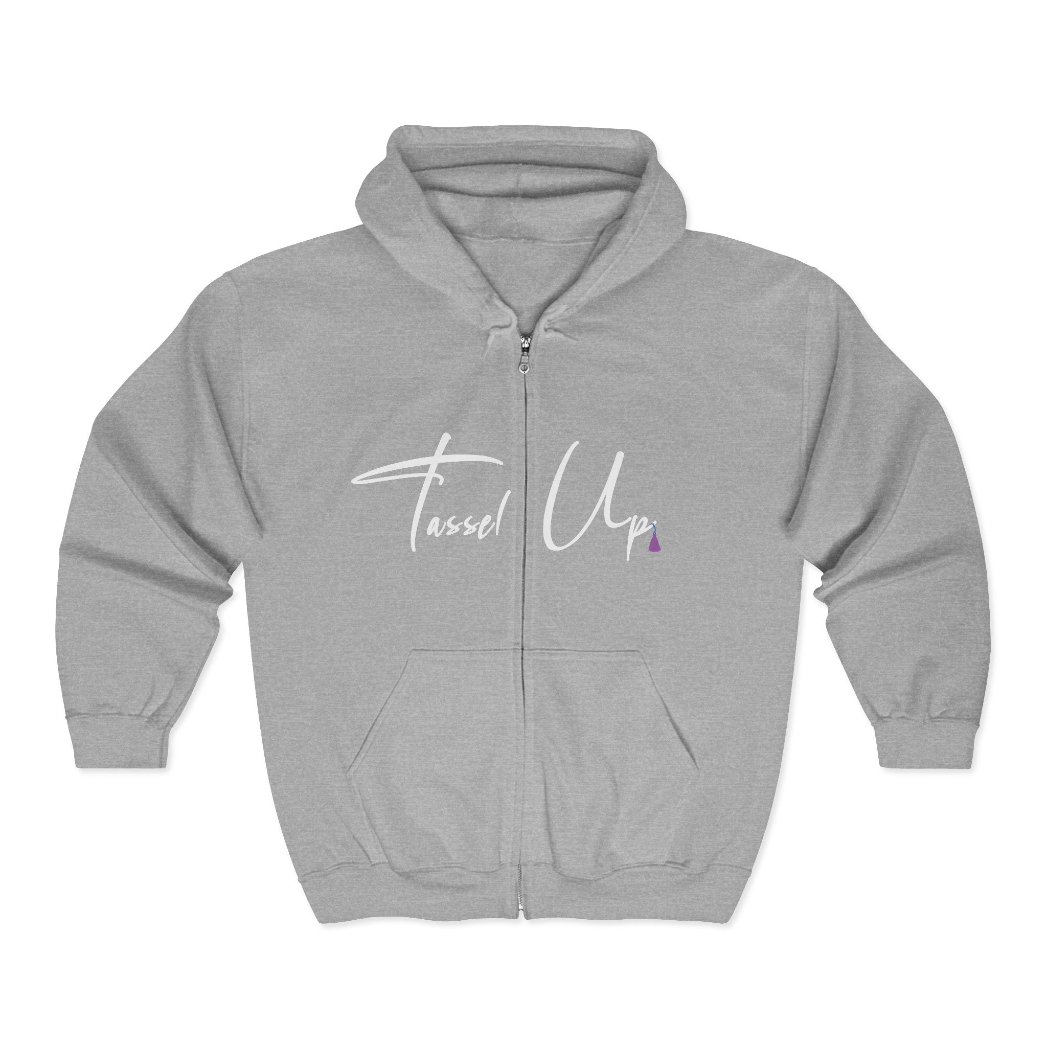 Tassel Up Cursive Unisex Heavy Blend Full Zip Hoodie