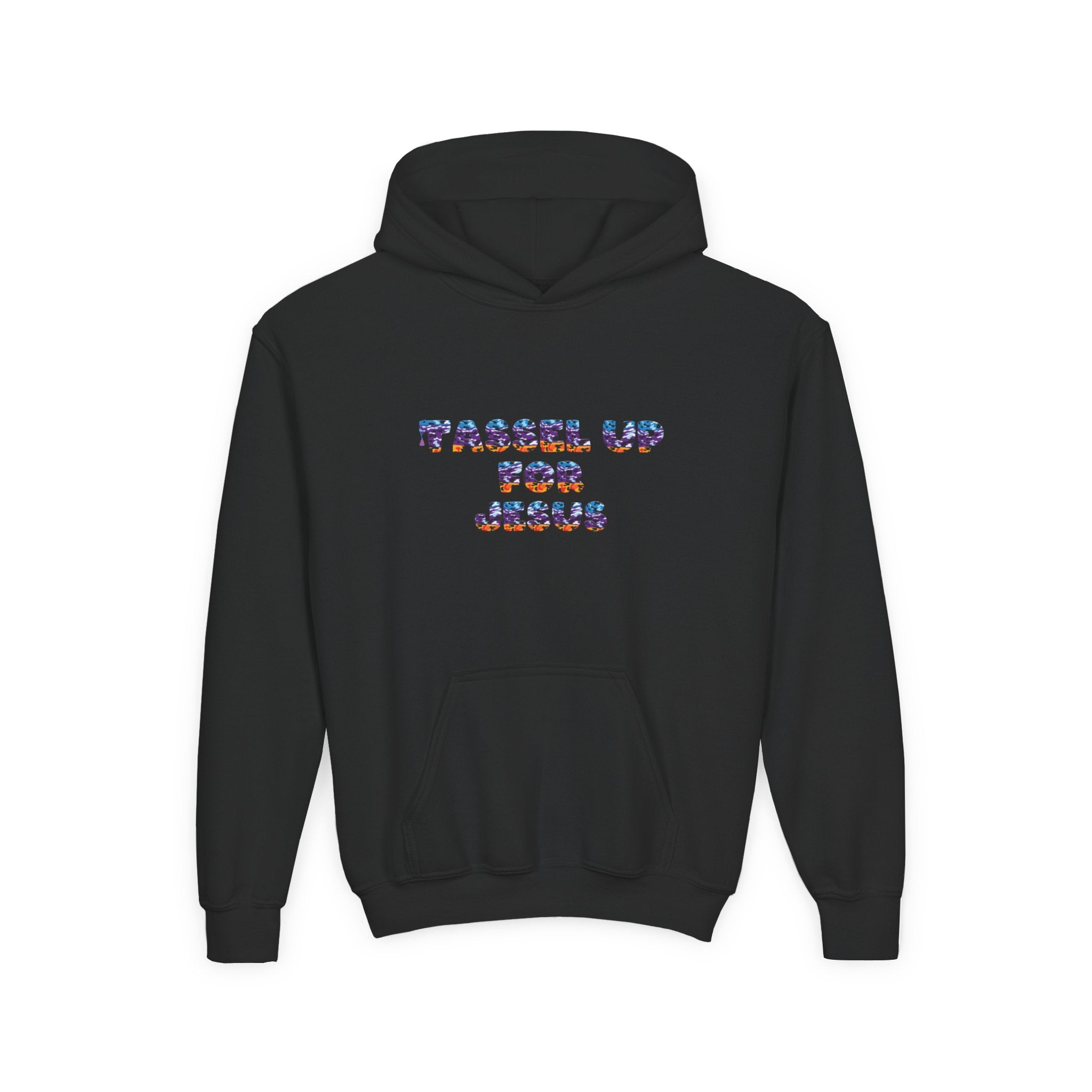 Tassel Up For Jesus Camo Youth Heavy Blend Hoodie