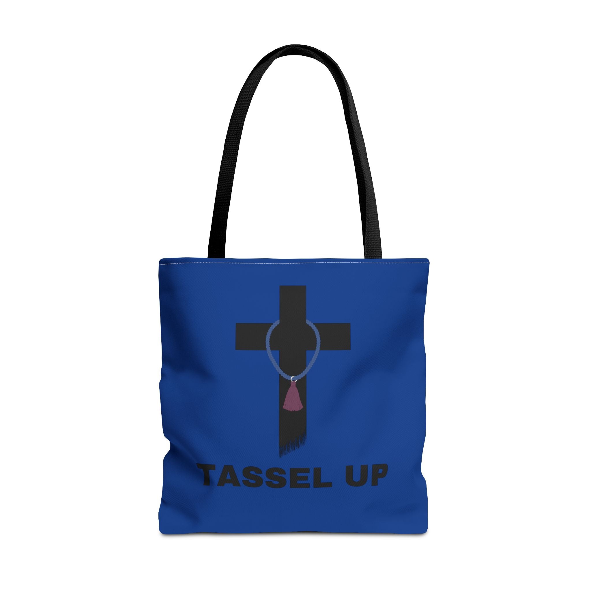 Blue Tassel Cross Tote Bag