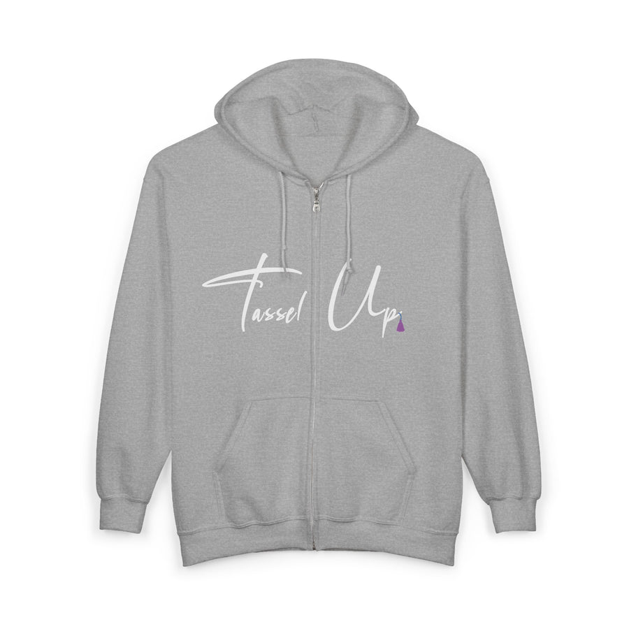 Tassel Up Cursive Unisex Heavy Blend Full Zip Hoodie
