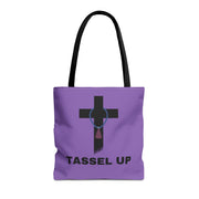 Light Purple Tassel Cross Tote Bag