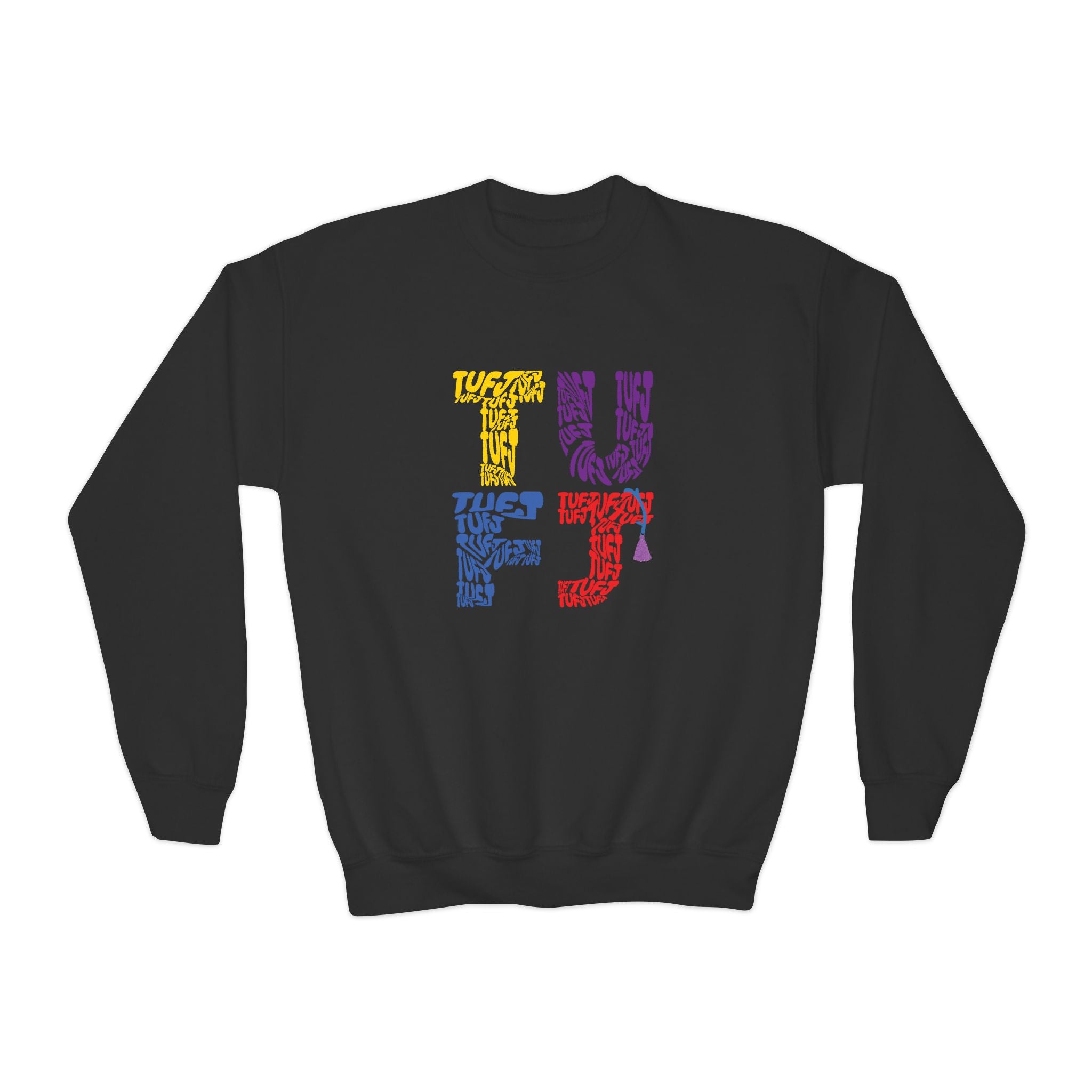 TUFJ Multicolor Repeat Youth Crewneck Sweatshirt