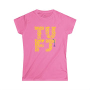 TUFJ Repeat Yellow Print Women's Cut Softstyle Tee