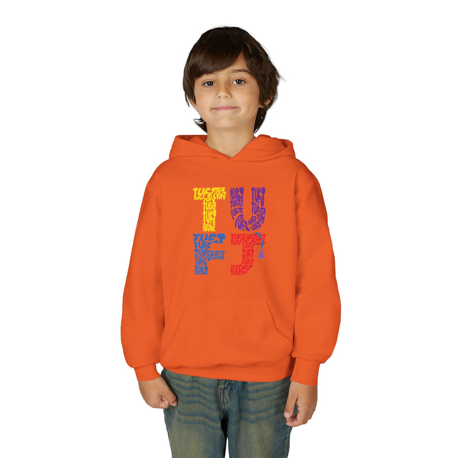 TUFJ Multicolor Repeat Youth Heavy Blend Hoodie