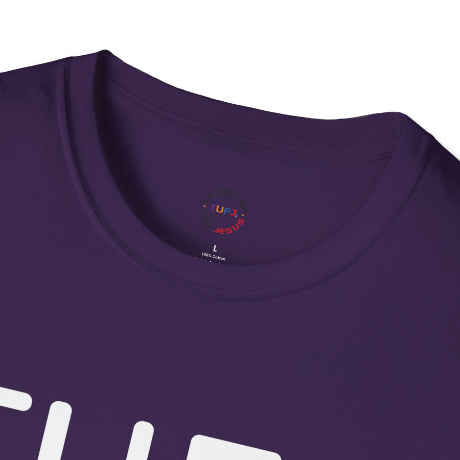 TUFJ White Print Drip Unisex Softstyle T-Shirt