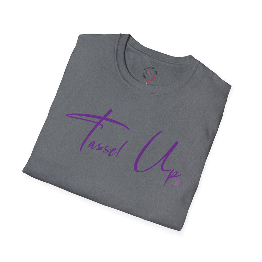 Tassel Up Purple Cursive Unisex Softstyle T-Shirt