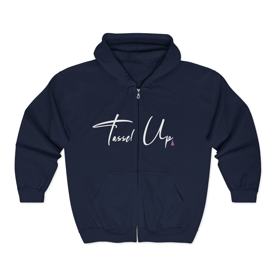 Tassel Up Cursive Unisex Heavy Blend Full Zip Hoodie