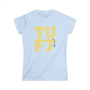 TUFJ Repeat Yellow Print Women's Cut Softstyle Tee