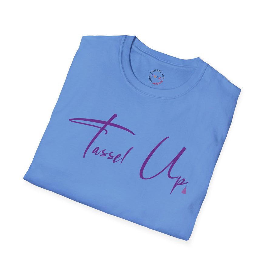 Tassel Up Purple Cursive Unisex Softstyle T-Shirt
