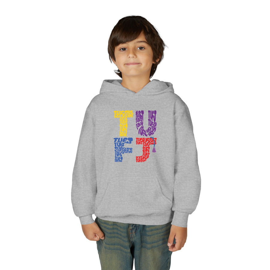 TUFJ Multicolor Repeat Youth Heavy Blend Hoodie