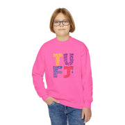TUFJ Multicolor Repeat Youth Crewneck Sweatshirt