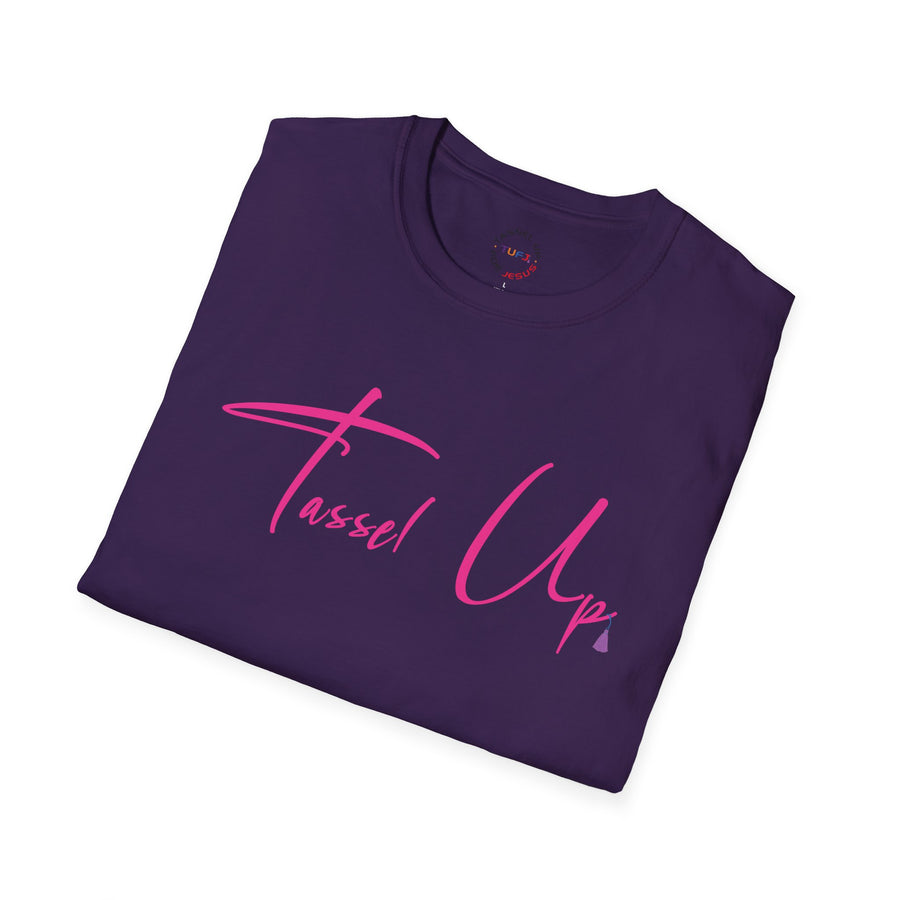 Tassel Up Pink Cursive Softstyle Unisex T-Shirt