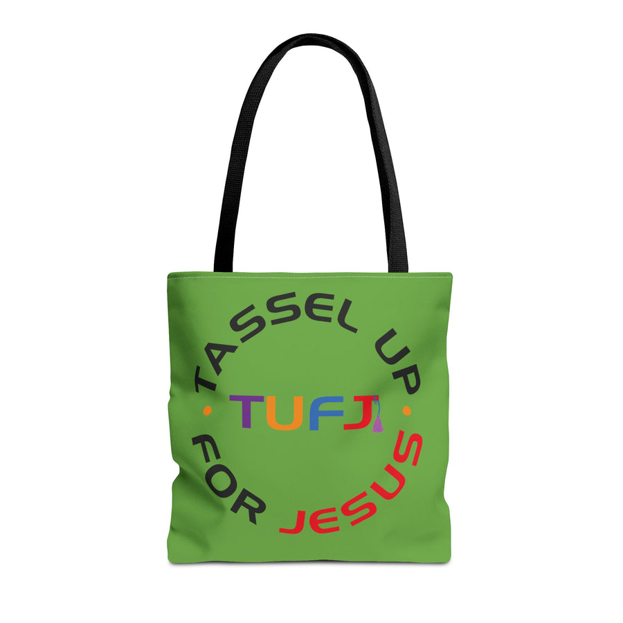 Green Tassel Up For Jesus Logo Tote Bag