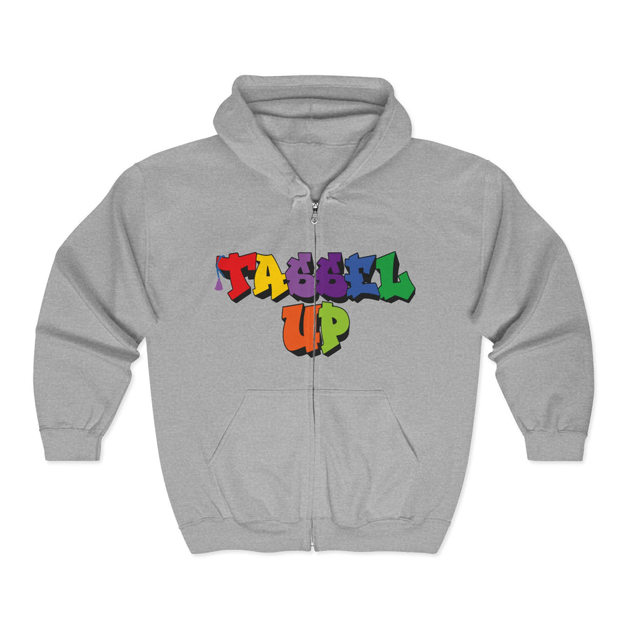 Tassel Up Graffiti Unisex Heavy Blend Full Zip Hoodie