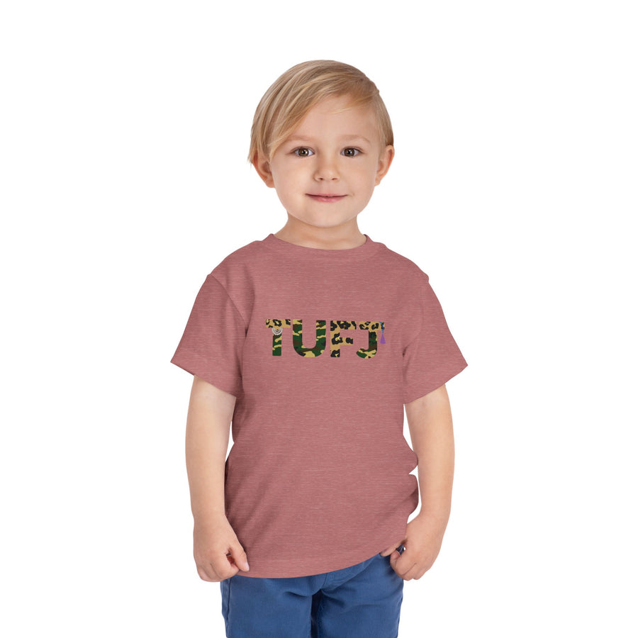 TUFJ Camo Leopard And Pearls Toddler Short Sleeve Tee