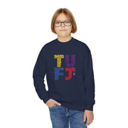 TUFJ Multicolor Repeat Youth Crewneck Sweatshirt