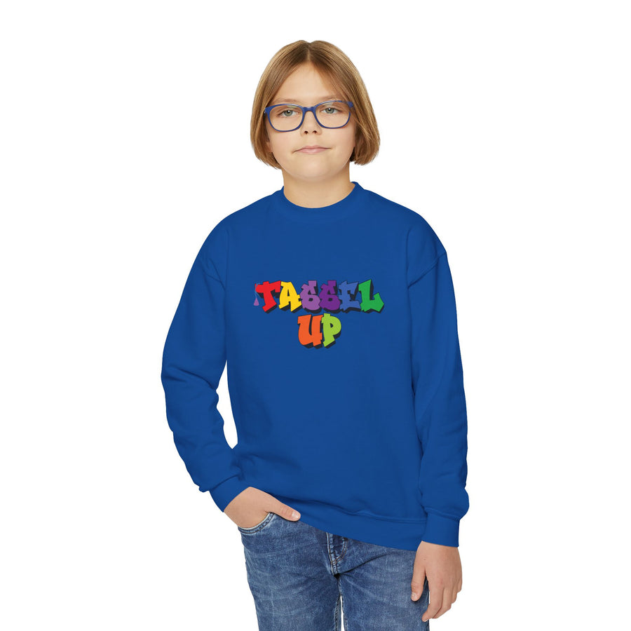 Tassel Up Graffiti Youth Crewneck Sweatshirt