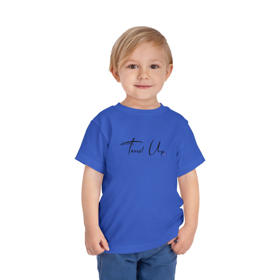 Tassel Up Cursive Toddler Short Sleeve Tee