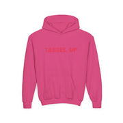 Tassel Up Repeat Red Letters Youth Heavy Blend Hoodie