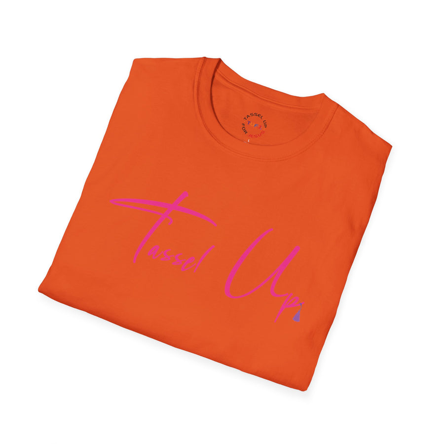 Tassel Up Pink Cursive Softstyle Unisex T-Shirt