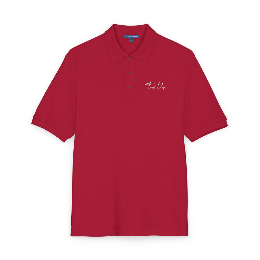 Tassel Up Cursive Unisex Polo Shirt (Embroidery)