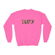 TUFJ Camo Leopard And Pearls Youth Crewneck Sweatshirt