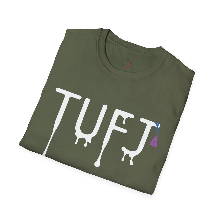 TUFJ White Print Drip Unisex Softstyle T-Shirt