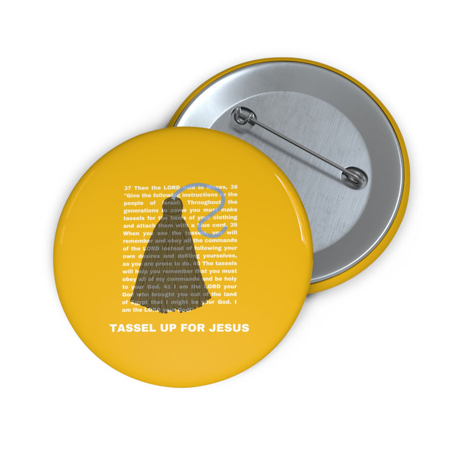 Yellow Numbers 15 : 37 - 41 Bible Verse Pin Buttons