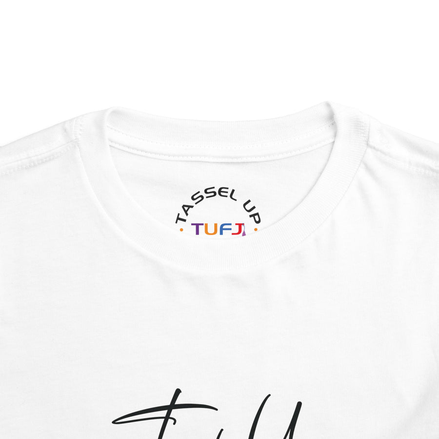 Tassel Up Cursive Toddler Short Sleeve Tee