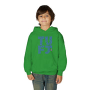 TUFJ Repeat Blue Letters Youth Heavy Blend Hoodie