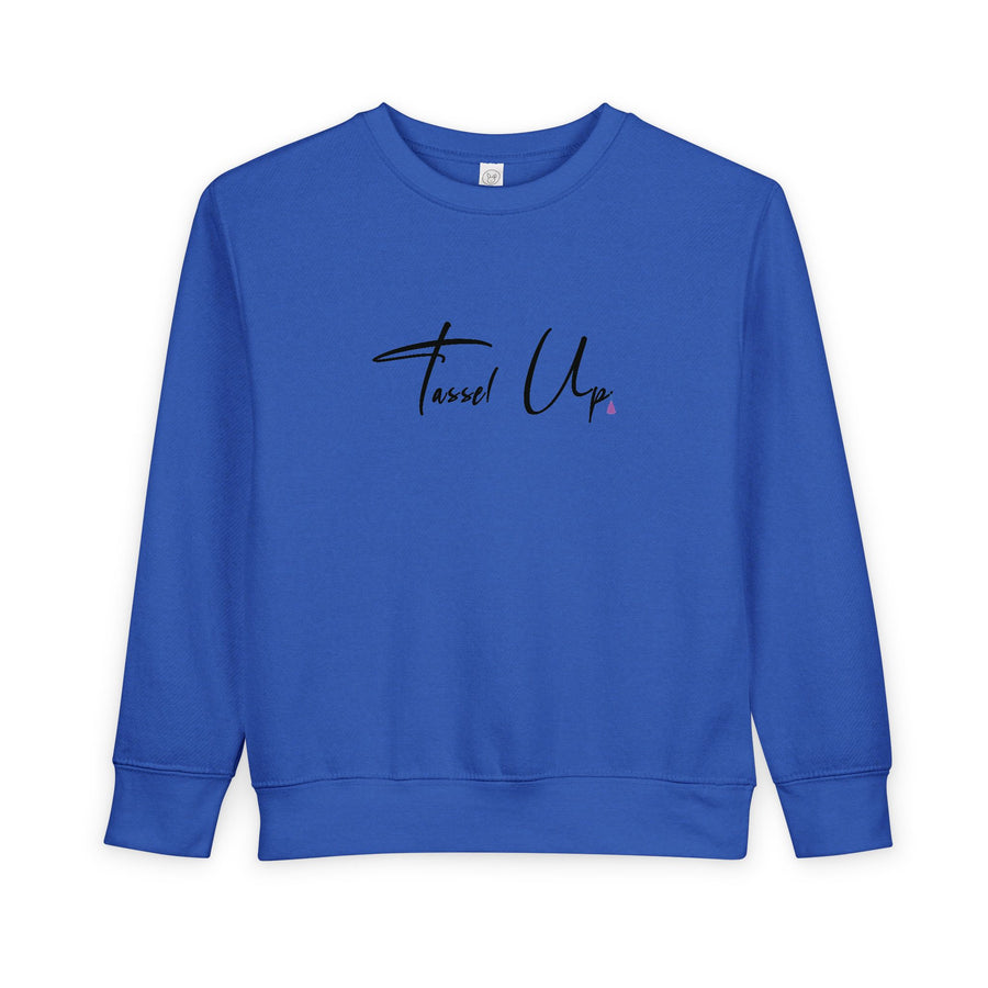 Tassel Up Cursive Toddler Sweatshirt