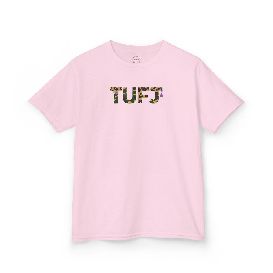 TUFJ Camo Leopard And Pearls Kids Heavy Cotton™ Tee