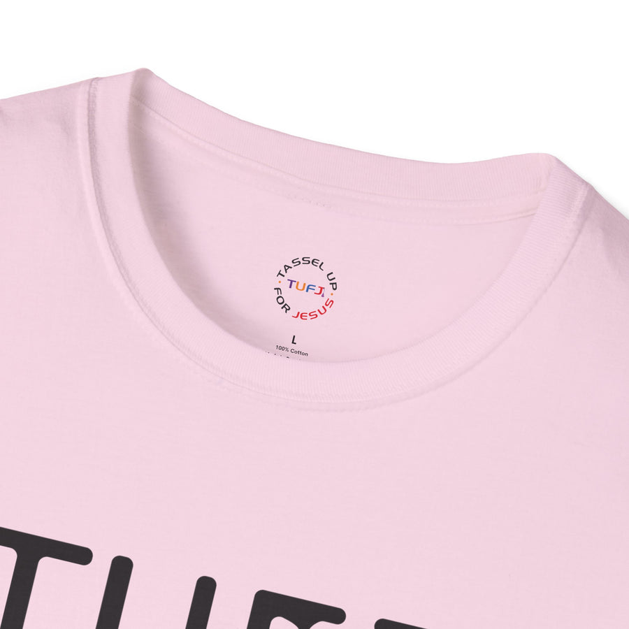 TUFJ Black Print Drip Unisex Softstyle T-Shirt