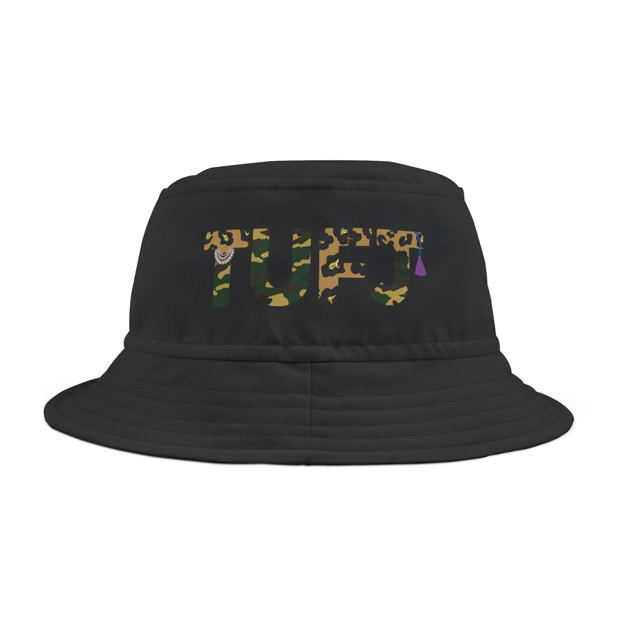TUFJ Camo Leopard And Pearls Black Bucket Hat