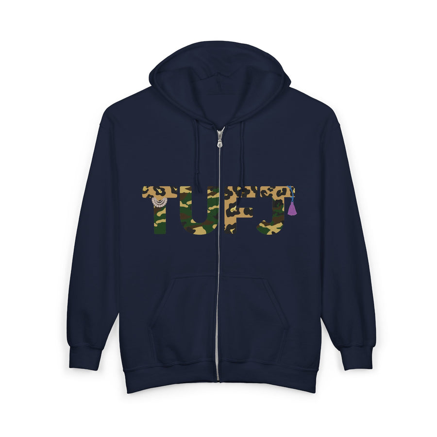 TUFJ Camo Leopard And Pearls Unisex Heavy Blend Full Zip Hoodie