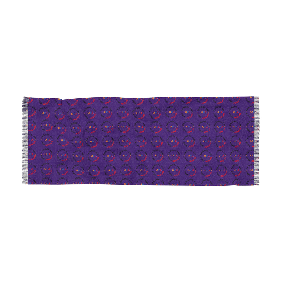 Long Purple Tassel Up For Jesus Logo Scarf