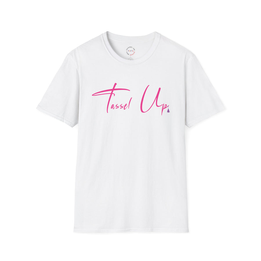 Tassel Up Pink Cursive Softstyle Unisex T-Shirt