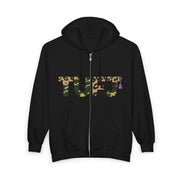 TUFJ Camo Leopard And Pearls Unisex Heavy Blend Full Zip Hoodie