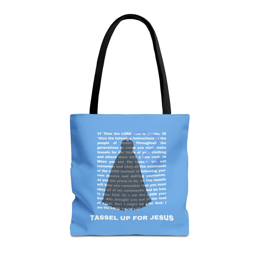 Light Blue Numbers 15 : 37 - 41 Bible Verse Tote Bag