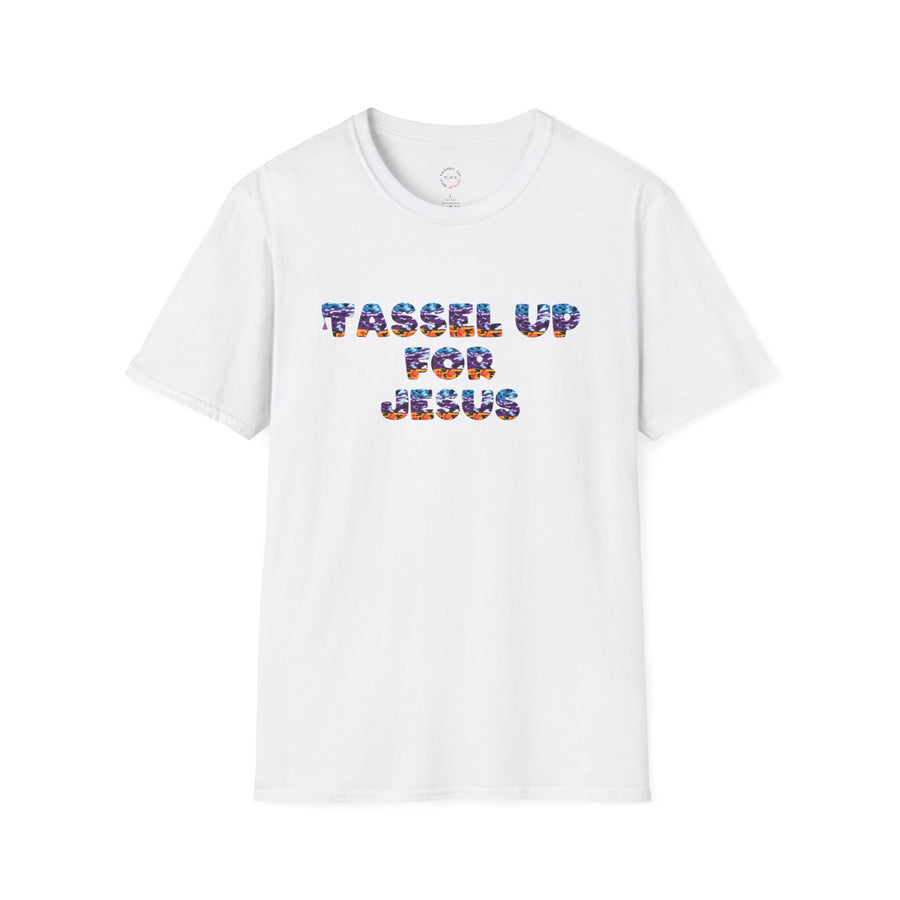 Tassel Up For Jesus Camo Unisex Softstyle T-Shirt