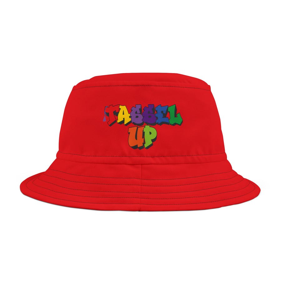 Tassel Up Graffiti Red Bucket Hat