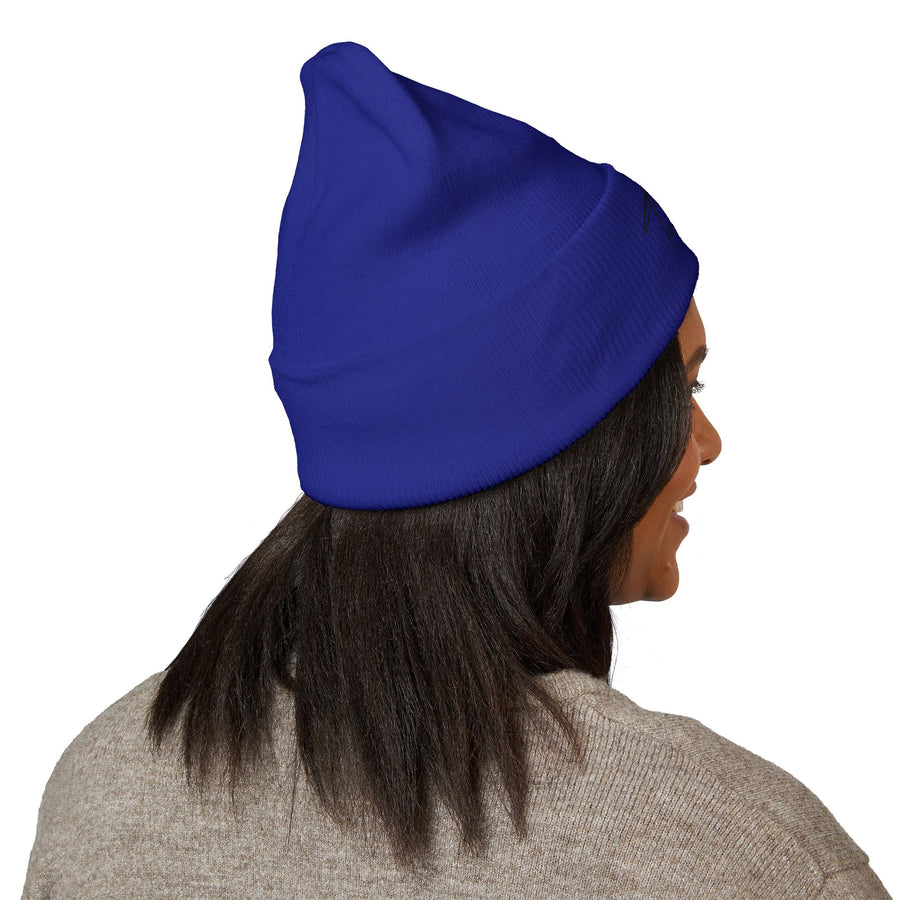 Tassel Up Cursive Cuffed Beanie