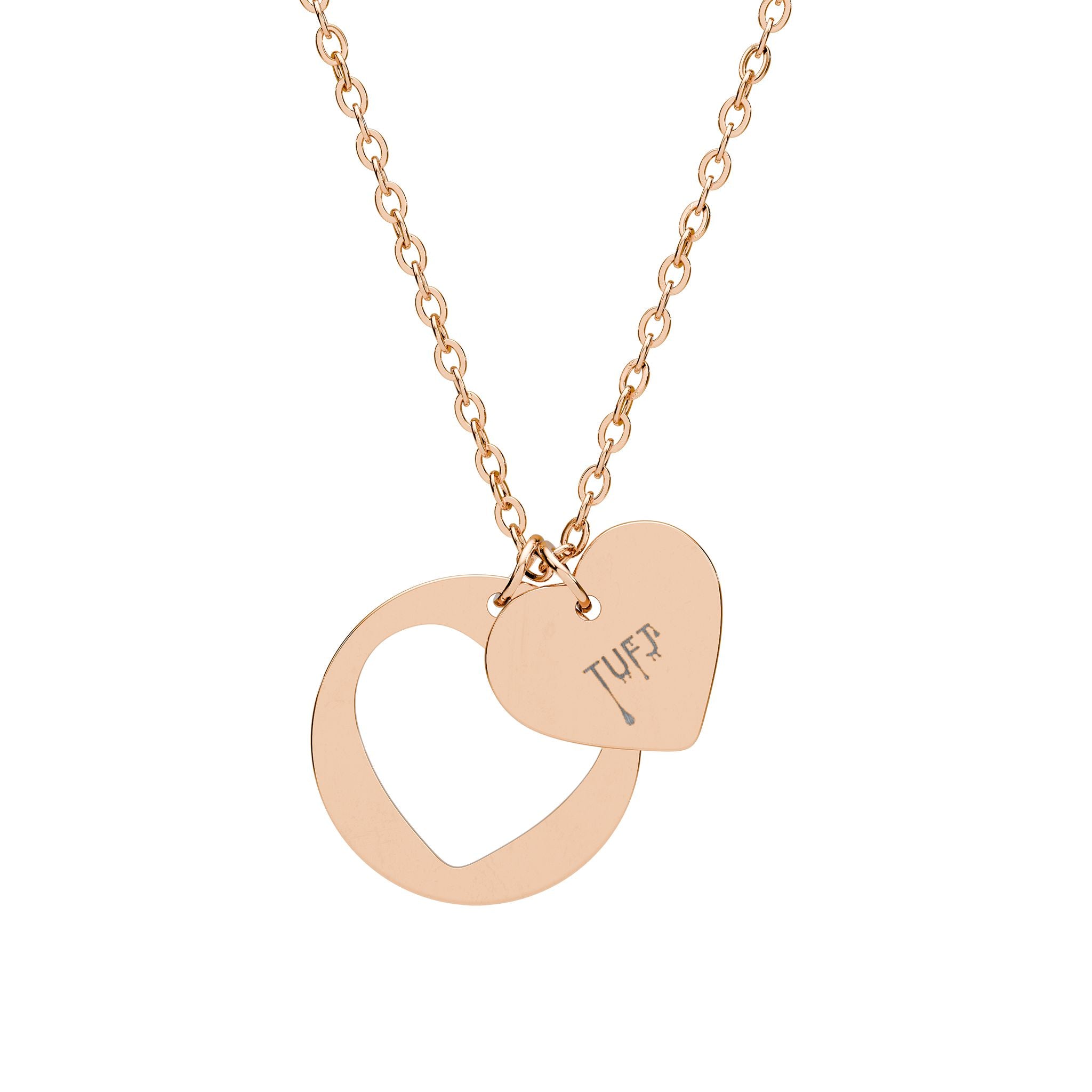 TUFJ Heart Cutout Necklace