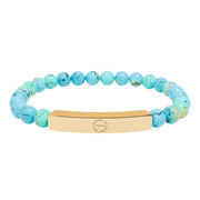 Tassel Up For Jesus Logo Natural Stone Stretch Bar Bracelet